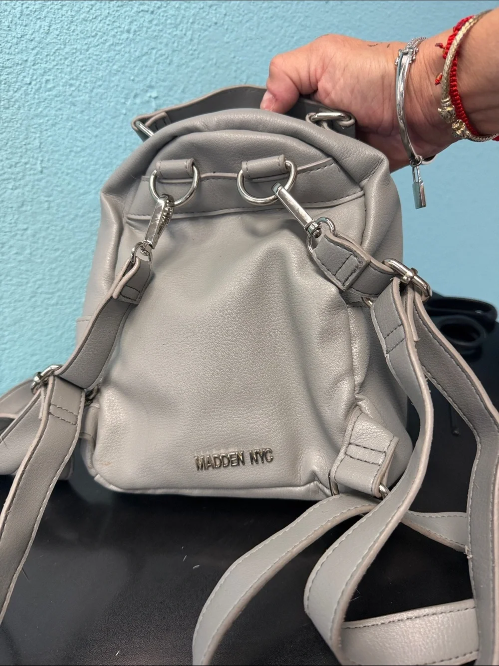 Steve Madden Light Gray Mini Backpack Crossbody